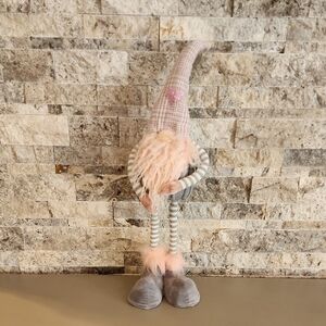 Home Decor Pink and Gray Gnome Plush Decor